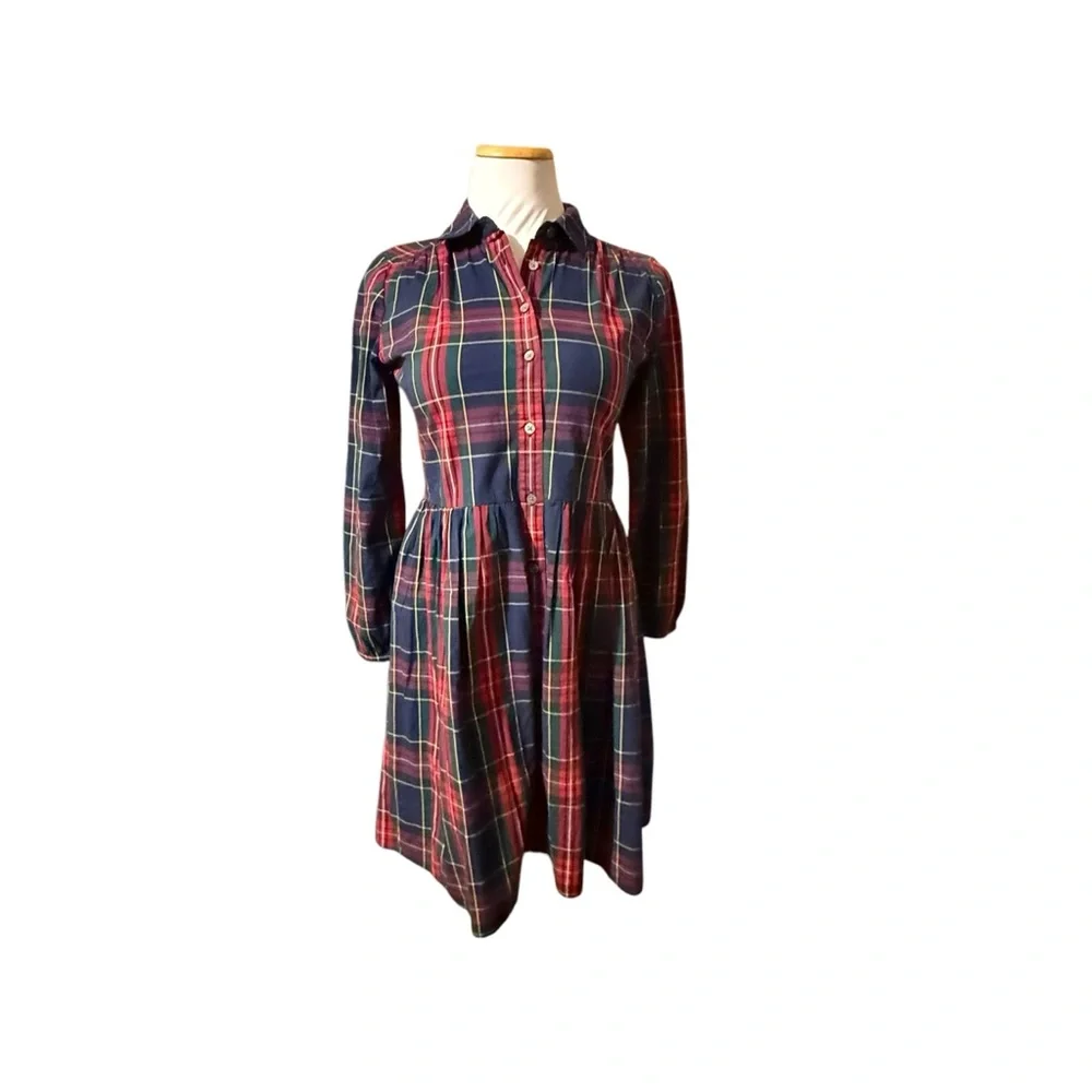 NWT J. Crew Plaid Button Down Shirt Dress